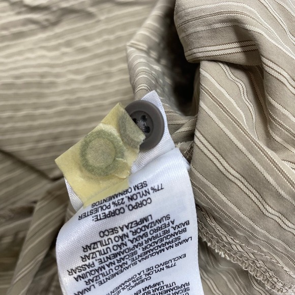 Mountain Hardwear XL Brown Striped Zipper Vented Short Sleeve Button‎ Up Shirt - Picture 6 of 8